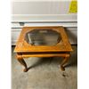 Image 1 : Glass Top Wooden Side Table