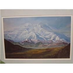 4 pcs shrink-wrapped art: Mt. McKinley by Vernon Coates 17/900 (?), Portage Glacier, Coates 17/500; 