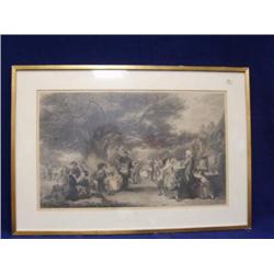 matted and framed print of colonial party engraving by W. Hall 1837 / 1857? Williams and Campbell (2