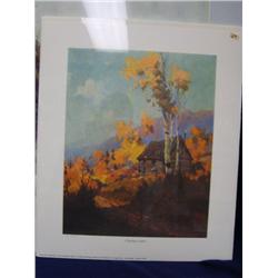 Lot of four Sydney Lawrence prints: "Charlie's Cabin" 130/500; Man w/ dog team coming to camp; old c
