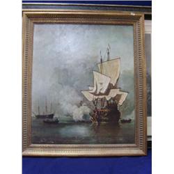 Reproduction of a William Van De Velde 1633-17087, original is in Rijks Museum Amsterdam, Dutch armo