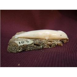 3" ivory whale mounted on whalebone (2)
