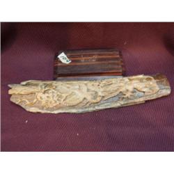 imported relief carved mammoth ivory with three hummingbirds m034 (2)