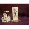 Image 2 : lot of 4 ivory carvings  - two bird rookery by Mark Seeganna, two ivory polar bears mounted on jade,