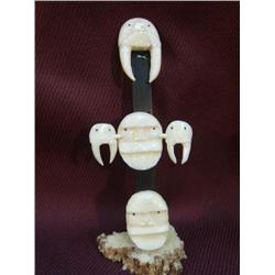 6" ivory and baleen dance masks by Mark Seeganna 173 f (2)