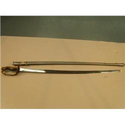 Civil war sword with ornate brass handle (3)