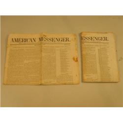 Lot of 4 newspapers "American Messenger" 1861; "published monthly by Am track society in NY" (3)