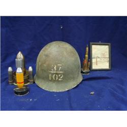 collection of WWI memorabilia: oil painting of prisoner of war camp platting 1946 - Poland or Russia