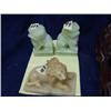 Image 2 : two 8" hand carved wood masks, excellent quality, Pr. Jade lions 3.5" and 4" marble lion (253)