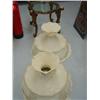 Image 1 : Glass top coffee table and two ornate shades ( 241)