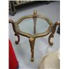 Image 2 : Glass top coffee table and two ornate shades ( 241)