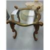 Image 3 : Glass top coffee table and two ornate shades ( 241)