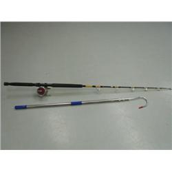 halibut rod and reel - Penn Senator special and stainless steel telescoping gaff hook (110)