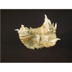 10- bird rookery by E. Aningayou - seagulls mounted on walrus jawbone (3)