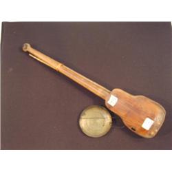 ancient wooden opium scales, scale is bone and brass with wooden case (3)