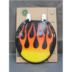 CHOICE ON 3: Hand painted toilet seats with flame designs (110)