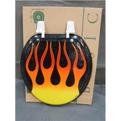 CHOICE ON 3: Hand painted toilet seats with flame designs (110)