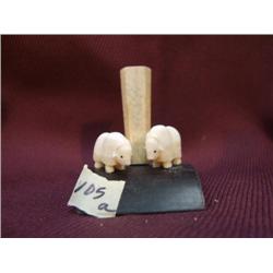 CHOICE ON TWO: white ivory and baleen pen holders by Kokuluk (2)