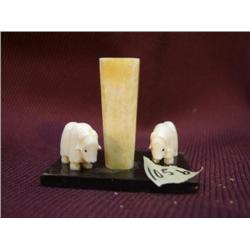 CHOICE ON TWO: white ivory and baleen pen holders by Kokuluk (2)