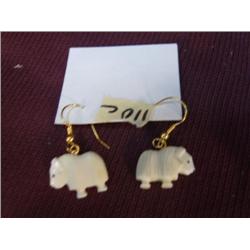 CHOICE ON 5: Ivory earrings by Robert Kokuluk -seal, whale, musk ox