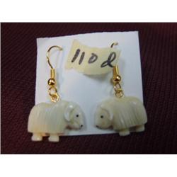 CHOICE ON 5: Ivory earrings by Robert Kokuluk -seal, whale, musk ox
