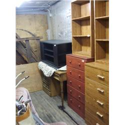 desk, chest of drawers, book case/ credenza/ table (256)
