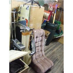 Lot of exercise equipment, old Wilson golf clubs, and exercise bike  (256)