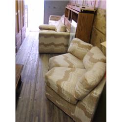 three pc sectional couch, oatmeal / white (256)