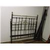 Image 1 : size double iron bed with ornate nickel trim, 1860's, with rails (251)