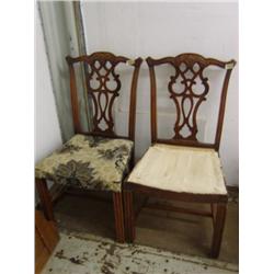 1900's Chippendale style mahogany table and chairs (254)
