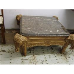 Outrageous marble top four elephant coffee table (254)