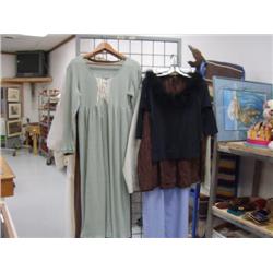 Large lot of clothes and Halloween, birthday items, prints, and purses (263)