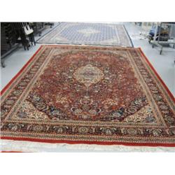 12x8 red and blue beautiful hand knotted oriental carpet (258)