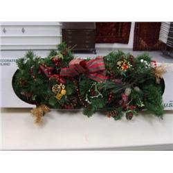 Four shelves of Christmas items, comic books, 7 boxes with knifes in them brand new, framed art work