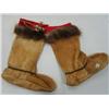 Image 2 : Lot of 3 pairs of mukluks with beaver trim and moose hide mittens (255)