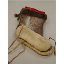 Two Pair's  of caribou mukluks with beaded trim (255)