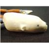 Image 2 : CHOICE ON 2: Carved ivory polar bear pendants mounted on old trade bead necklace (3)