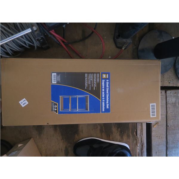 new in box metal shelving