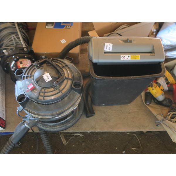 filter queen vacuum and paper shredder with catch bin and speakers