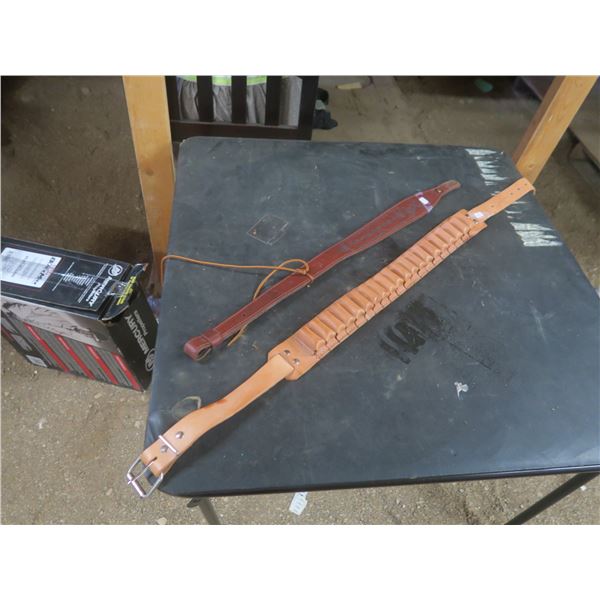 gun strap and new leather shotgun shell belt