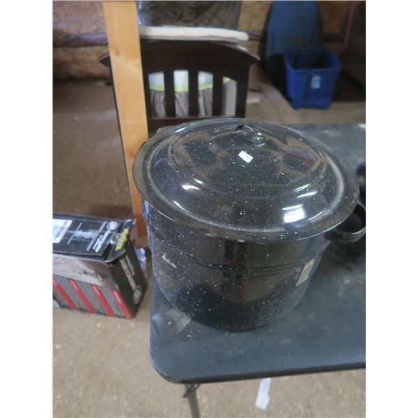 large pot and old screen