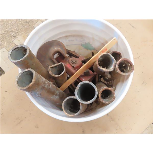 misc. iron + 9 fishing rod holders