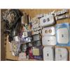 Image 1 : large lot of new electrical items , switches , boxes , plug-ins , surrounds , and clothes rack