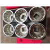 Image 3 : six sets of six  3/8 or 13/16 sockets