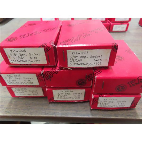 8 sets of six 3/8 or 13/16 sockets