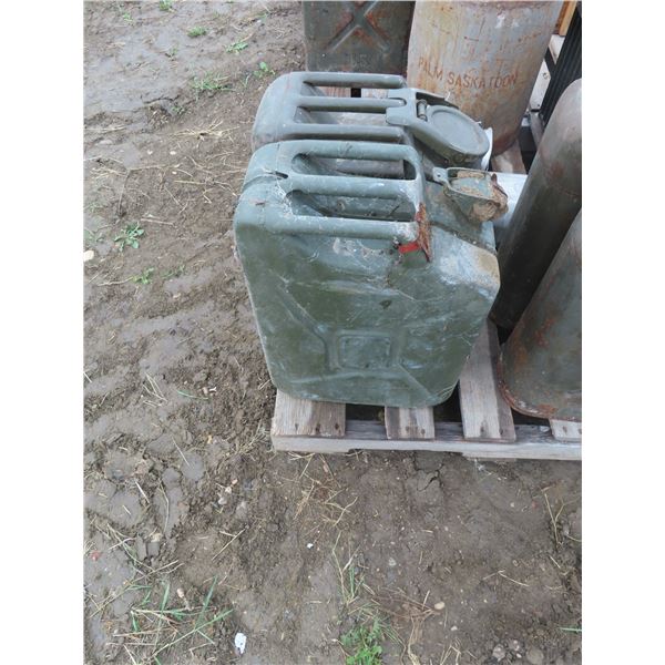 two military gas cans