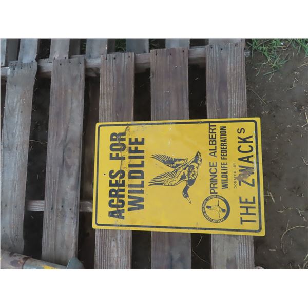 acres for wild life sign 16x24
