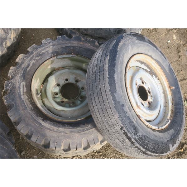 one implement tire and one 9.50-16.5LT
