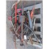 Image 5 : pallet of misc. steel , trailer jack , semi stack