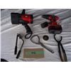 Image 1 : Assorted Tools including oil filter wrenches, 1/4" tubing bender, hole saw, 18v drill and Flash ligh